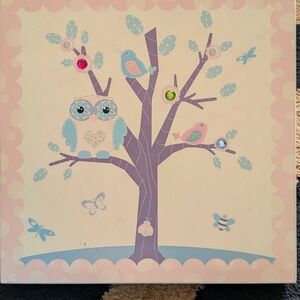 Hobby Lobby Pastel Owl and Bird Tree Wall Art